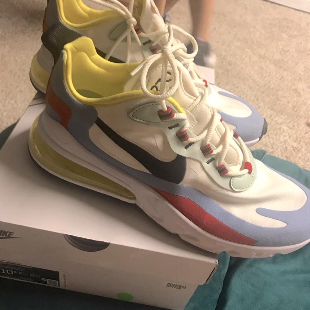Rare Nike react 270 air 10.5 phantom blue/red/yell